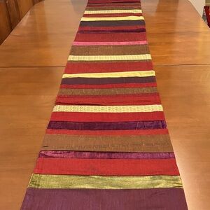 Bohemian Patchwork Table Runner Velvet Brocade Jewel Tone Red Purple Gold 71"